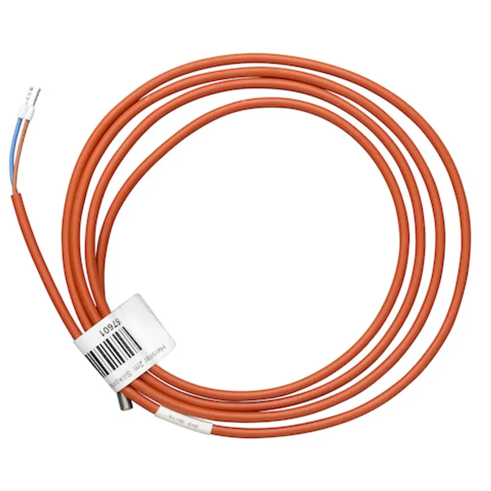 Roth Heissgasfühler mit orangefarbenem Kabel und Anschlussstecker. Sichtbare Kennzeichnung auf dem Kabel sorgt für eine klare Identifizierung des Produkts.